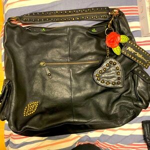 Betsy Johnson leather studded hobo